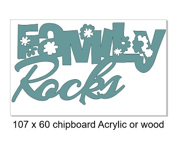 Family rocks 108 x 60mm min buy 3 , can be cut in Chipboard Acry
